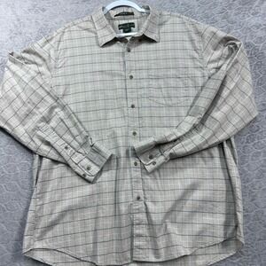 Eddie Bauer Relaxed Fit Plaid Long Sleeve Button Down Shirt Mens XL Cotton